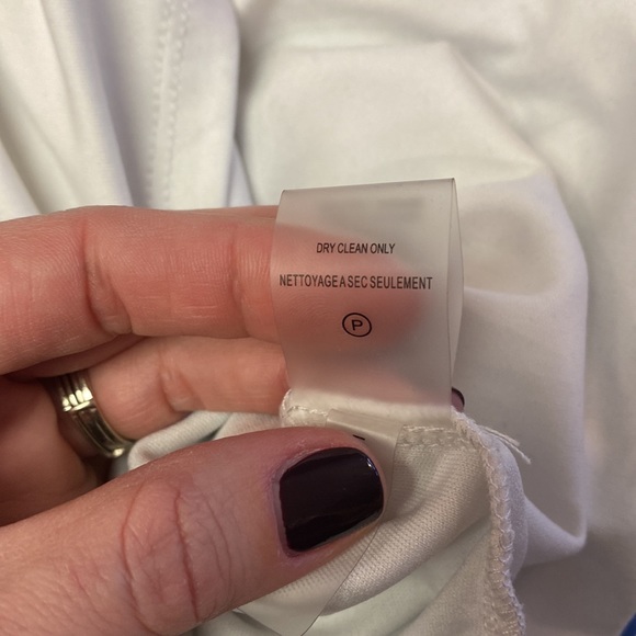 NWOT Ivanka Trump blue white geometric stripe faux wrap sheath, size M - Picture 10 of 15